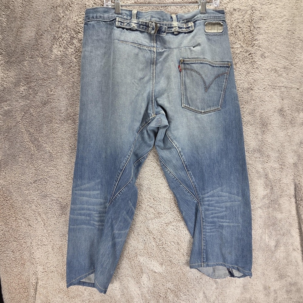 VTG Levis Engineered Jeans Blue Twisted Buckle Back 10th Anniversary Fits 34x26